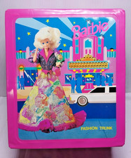Barbie Mattel Pink Vinyl Fashion Trunk Clothes Storage Case Closet Vintage 1992