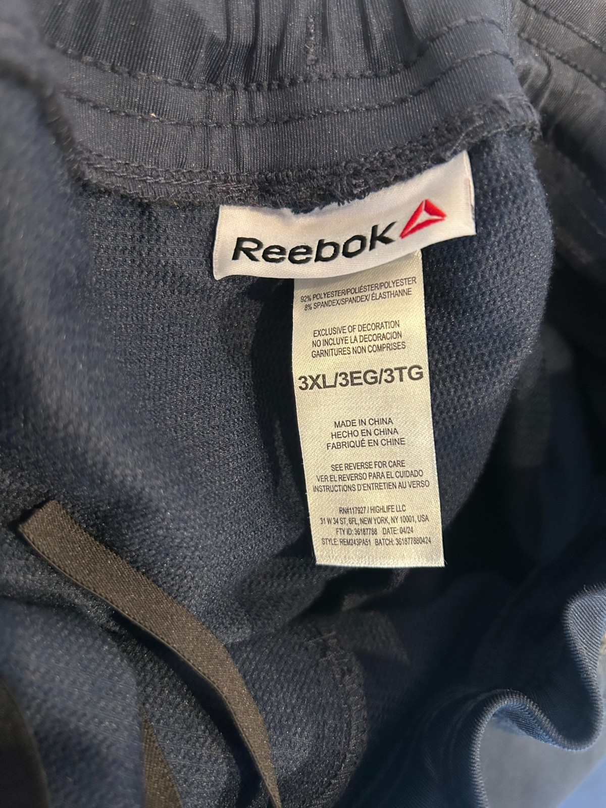 Reebok Sweatpants Joggers Men’s 3X Blue Athletic Performance Drawstring thumbnail 7
