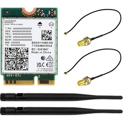 Wireless BE200 NIC, Gigabit Tri-Band Wi-Fi 7, Supports IEEE 802.11a/b/g/n/ac/...