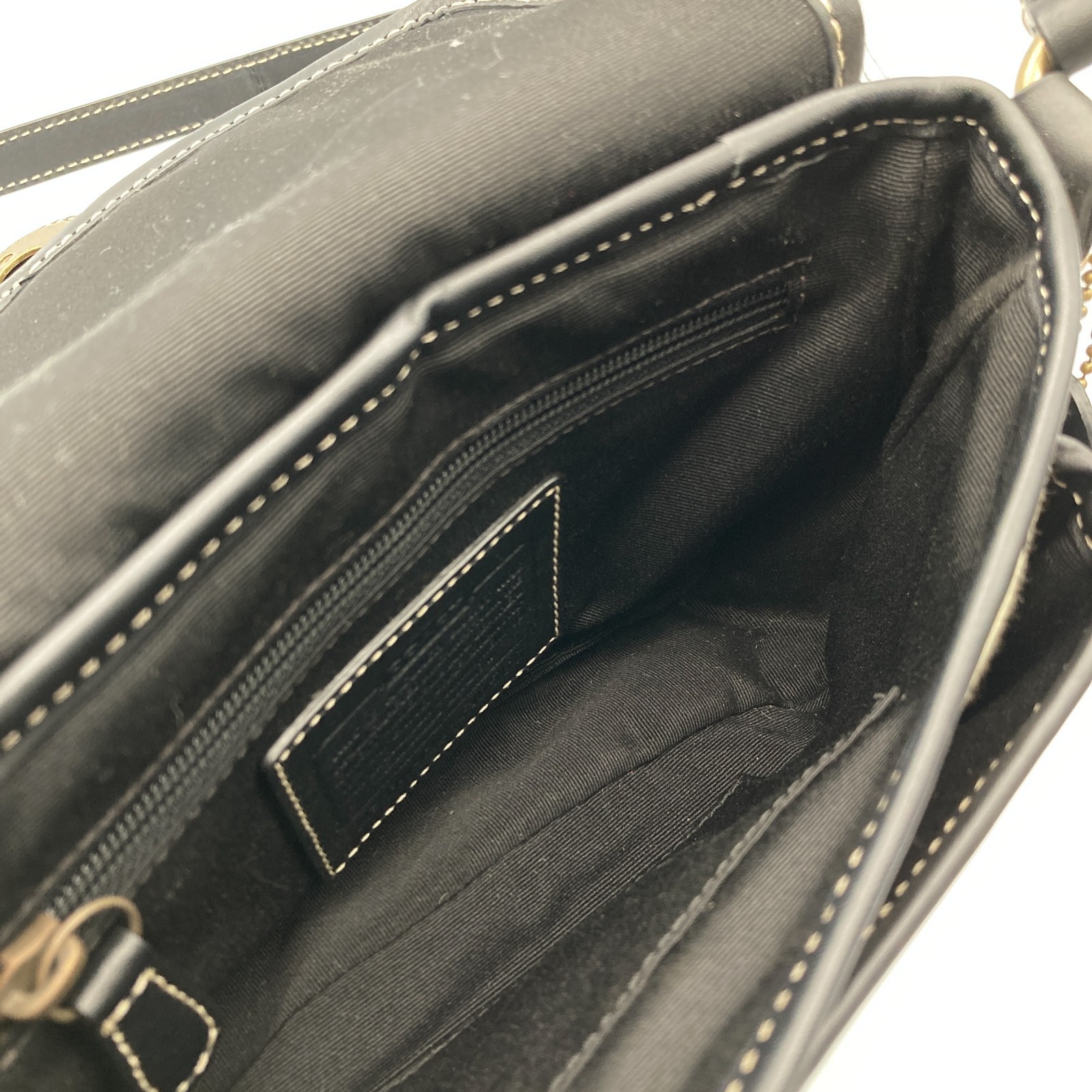 Auth COACH Signature Turn Lock One Shoulder Bag  F10566 Black Gold | B2557/N thumbnail 17