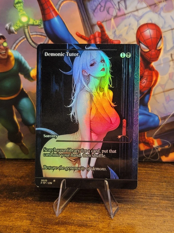 Demonic Tutor Borderless Foil Playtest Card For MTG EDH Japan Showcase - Image 2 of 3