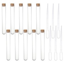 10 Pack 20x150mm 30ml Test Tubes with Cork Stoppers and 6 Pack 2ml Droppers