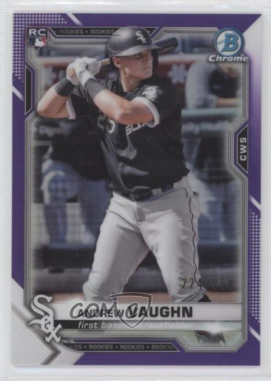 2021 Bowman Chrome Purple Refractor 224/250 Andrew Vaughn #5 0qj6