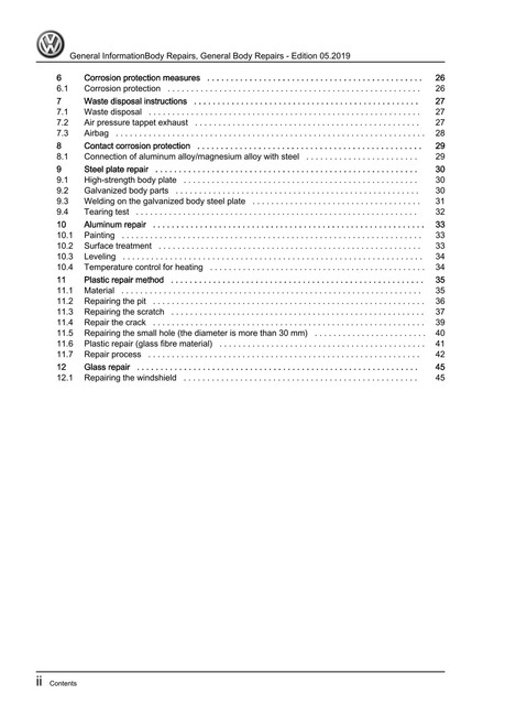 VW Passat General Information Body Repairs Workshop Guide eBook - Image 8