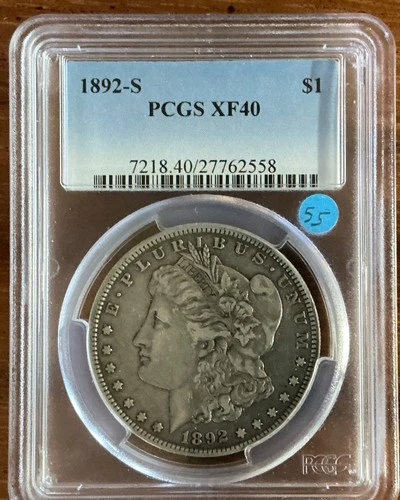 1892-S Morgan Silver Dollar "PCGS XF40"