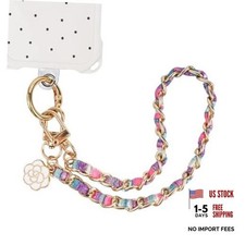 Phone Charm for Women, Cell Wrist Strap Metal Phones Chain Wristlet Purple