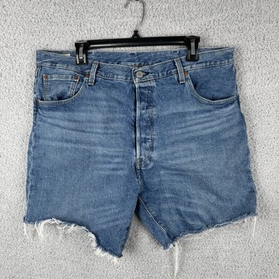 Levis 501 Shorts Mens 38 Blue Jorts Original Fit Straight Button Fly Medium Wash