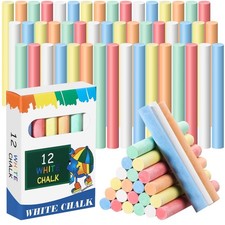 48 Pcs 6 Colored Chalkboard Chalk Dustless Chalk for Indoor Chalkboard School.