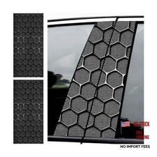 2-Pack B-Pillar Scratch Cover Decal Stickers - Door-Window Hexagon Pattern
