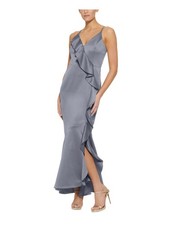 DKNY Womens Light Blue Adjustable Flounce Hem Spaghetti Strap Mermaid Dress 6