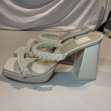 Dolce Vita Noel White Open Toe Heels Women Size 8.5 M2 