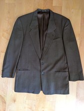 Giorgio Armani Vintage 90s Brown Black Woven 100 Wool Blazer 40L