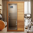 Far Infrared Left Glass Door Indoor Saunas Sauna Room 1 Person Home Detox Spa