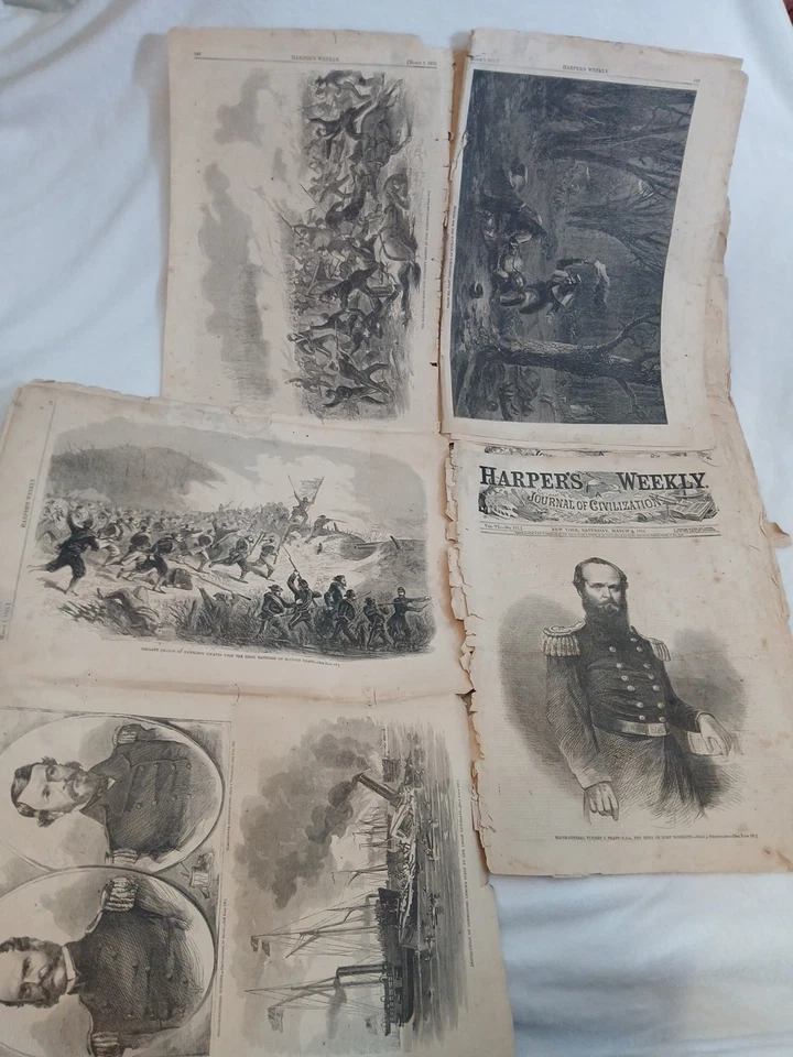 1862 Harpers Weekly Lot, 9 Full Issues  From March 1 - May 3 + May 10 and May 24 - Image 3 of 4