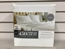 Member's Mark 450 Thread Count Solid Sheet Set-Full Size in Arctic White