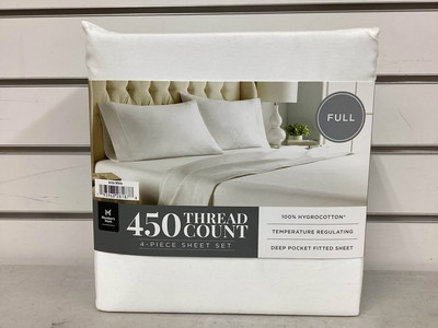 Member's Mark 450 Thread Count Solid Sheet Set-Full Size in Arctic White