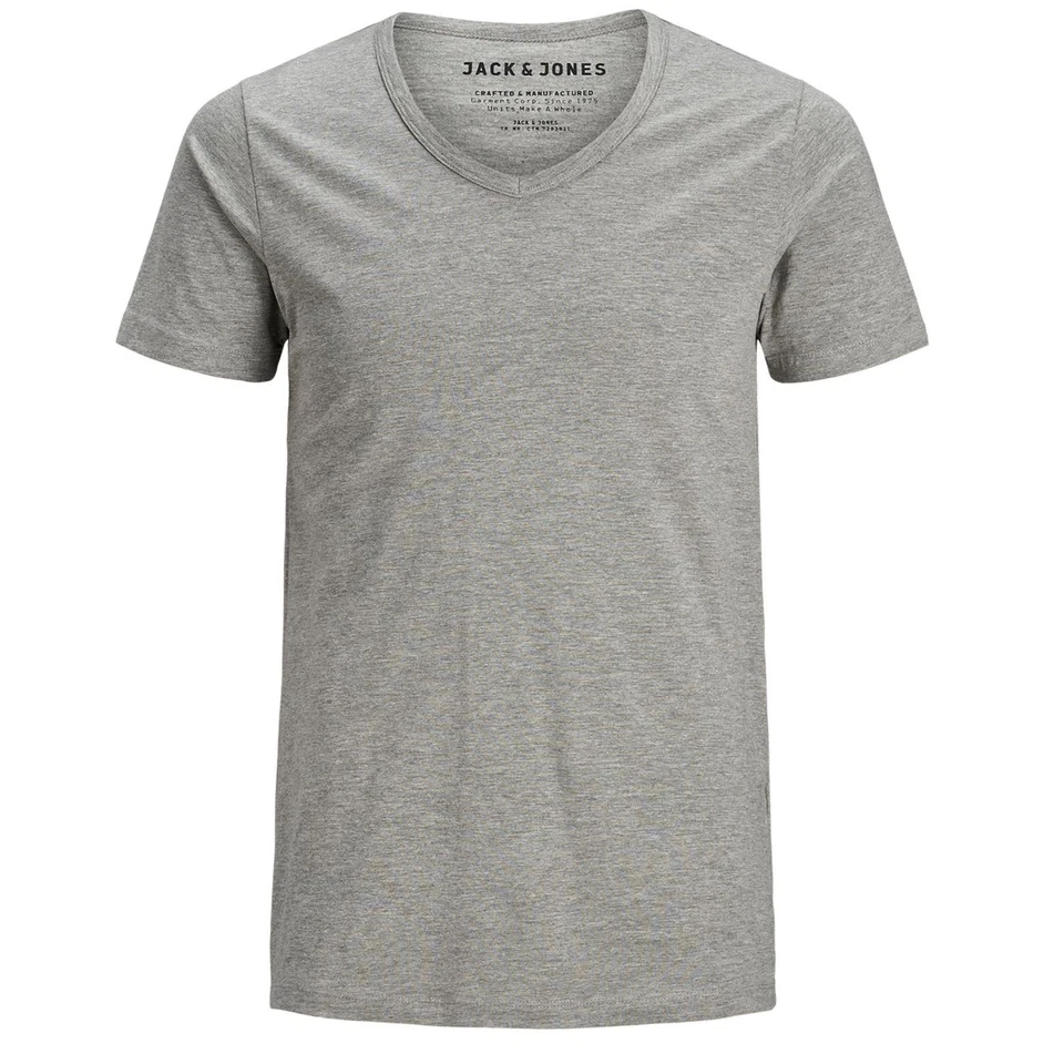 Jack & Jones Herren T-Shirt Core Basic V-Neck M grau - 85481
