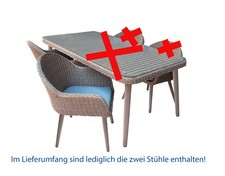 FLORABEST Geflecht-Gartenmöbel Terrassenmöbel Set 2x Sessel Stuhl (ohne Tisch)