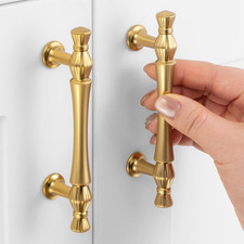 10 Pack 3 Inch Hole Centers, Brushed Gold Kitchen Cabinet Handles Gold Cabinet P