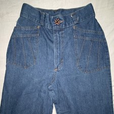 Vintage 70s H.I.S for her high waisted blue bell bottom denim pants jeans