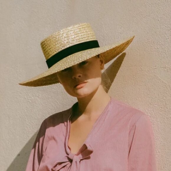 Lack of Color Mira Wide Brimmed Boater Straw Hat - Medium | eBay display picture 1