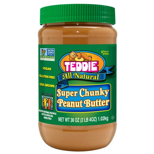 Teddie All Natural Super Chunky Peanut Butter, 36 oz....