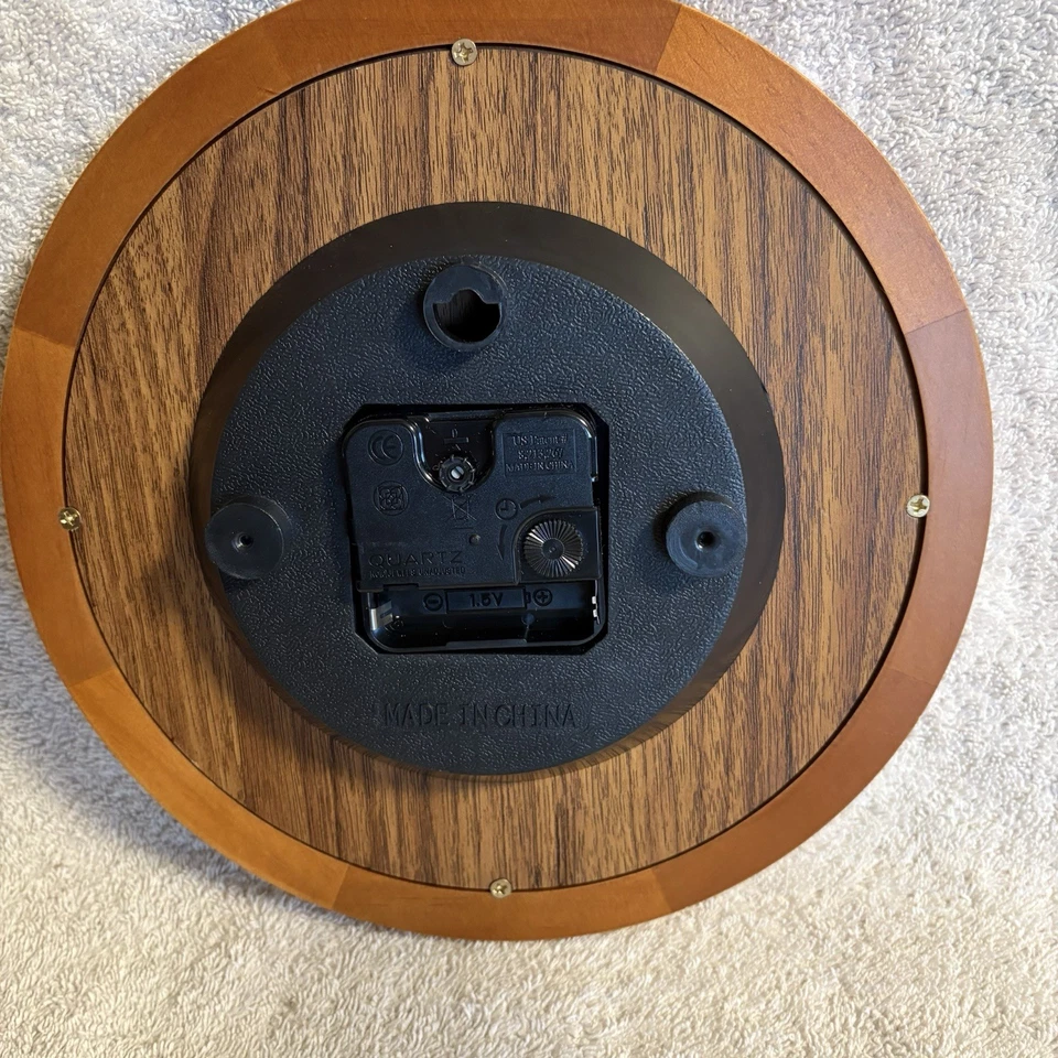 Dayclocks Wall Mount Clock Wood & Glass, Time & Day of Week 12" ~ Tested - Image 4 of 4