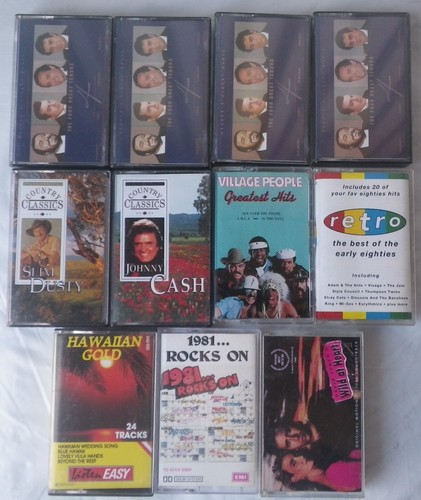 Bulk Lot 11 Cassettes - Four Tenors, Johnny Cash, Slim Dusty, Village People + - Picture 2 of 3