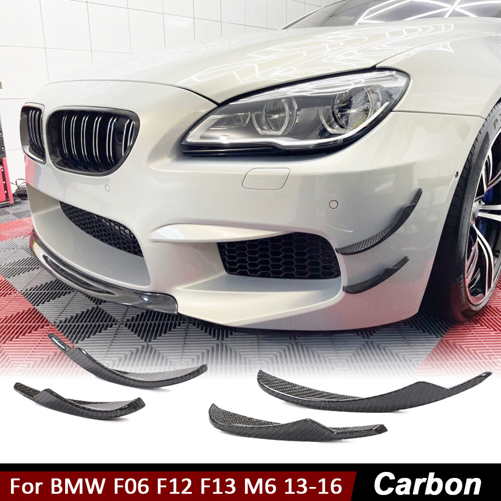 For BMW F12 F13 F06 M6 2013-2016 REAL CARBON Front Bumper Fins Canards Splitters