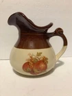 Vintage McCoy Pitcher – Brown & Cream Fruit Apple Berry, 7515 USA