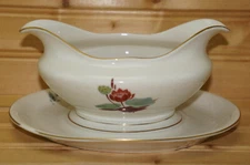 Castleton Lotus Gravy Boat or Sauce Bowl with Underplate, 7 1/2"