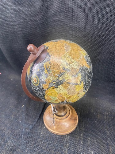 5" diameter Antique Style, Dark Brown Wood Base Desktop Globe - NEW - Picture 4 of 6