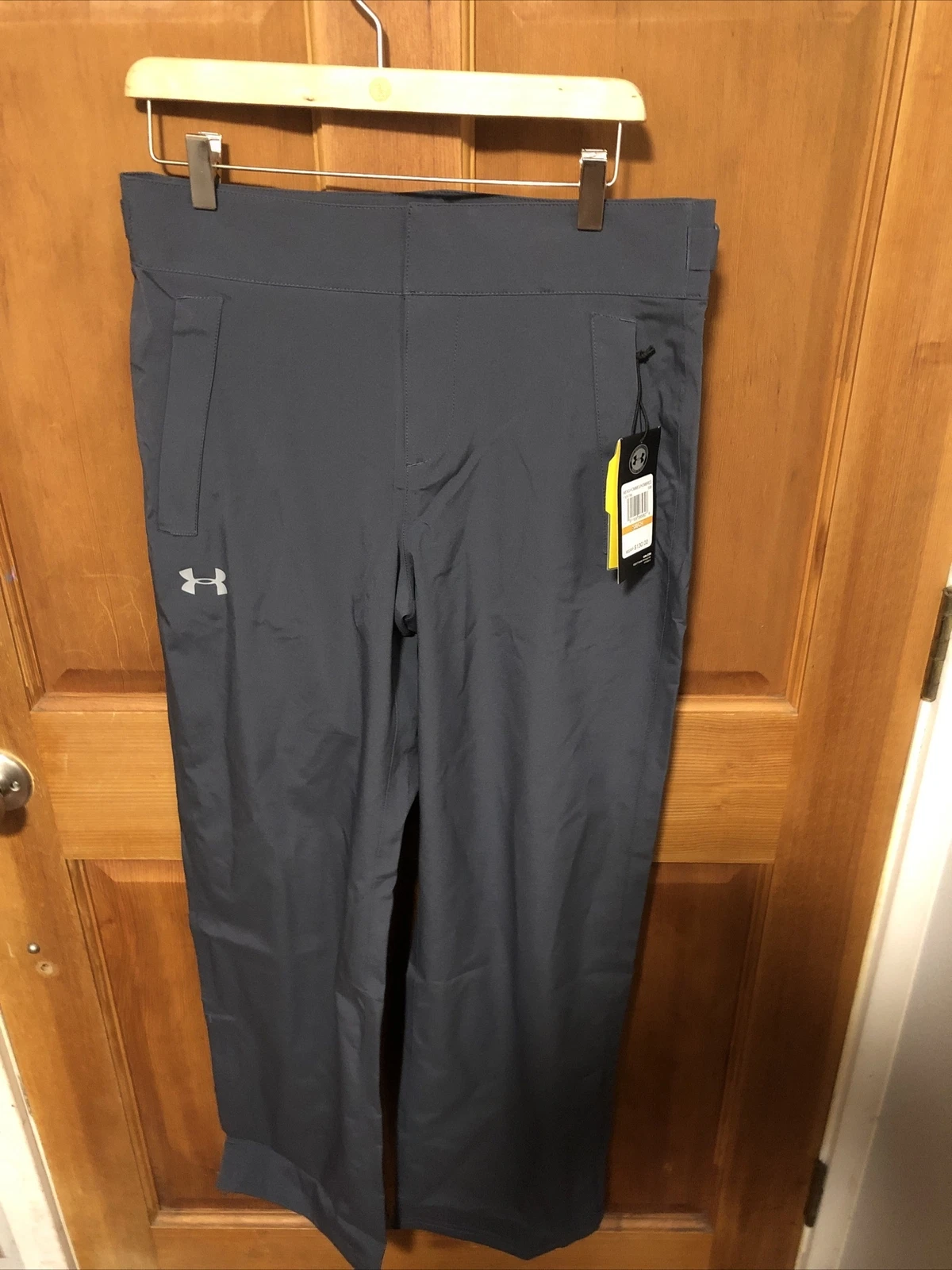 Under Armour Men’s S Rain Pants Storm Waterproof Gray Golf 1305788 008 NWT $130