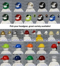 LEGO - Minifigure Helmets & Caps - PICK YOUR STYLE - Racers Motorcycle Car Lot 