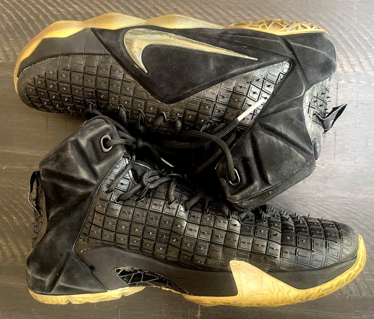 Nike Lebron 12 XII EXT Rubber City Black Basketball Shoes 744286