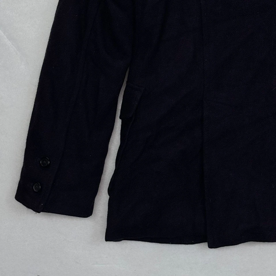 Abrigo Abercrombie & Fitch De Colección Azul Marino Mezcla de Lana Italia Guisante Talla S Cálido Años 90 Y2K Foto 4 de 4