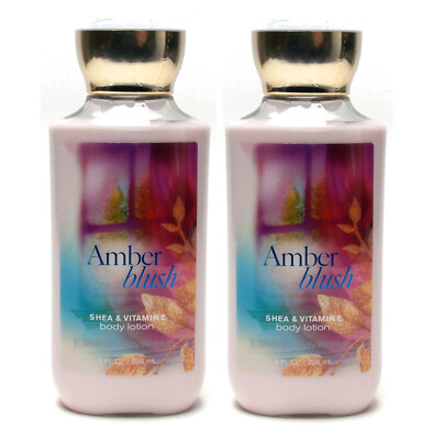 Lot of 2 - Bath and Body Works AMBER BLUSH Body Lotion 8oz FULLSIZE 