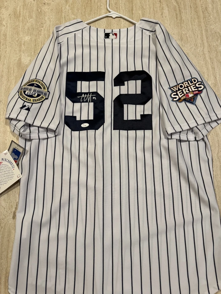 CC SABATHIA SIGNED AUTO 2009 AUTHENTIC WORLD SERIES Jersey JSA CERT - Image 2 of 4