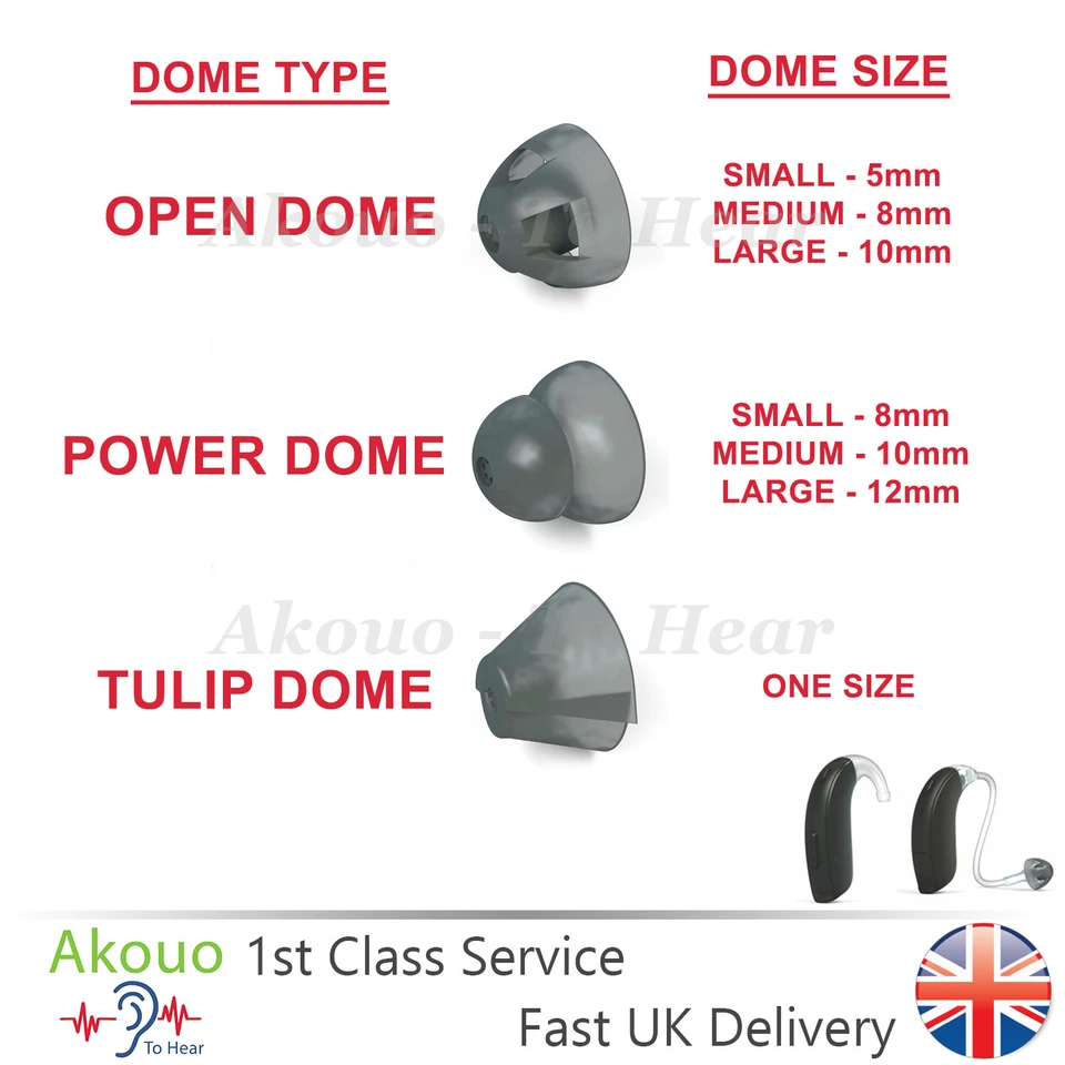 GENUINE GN Resound Surefit (SF) Hearing Aid Domes - 10 Pack - NEW STYLE DOMES!