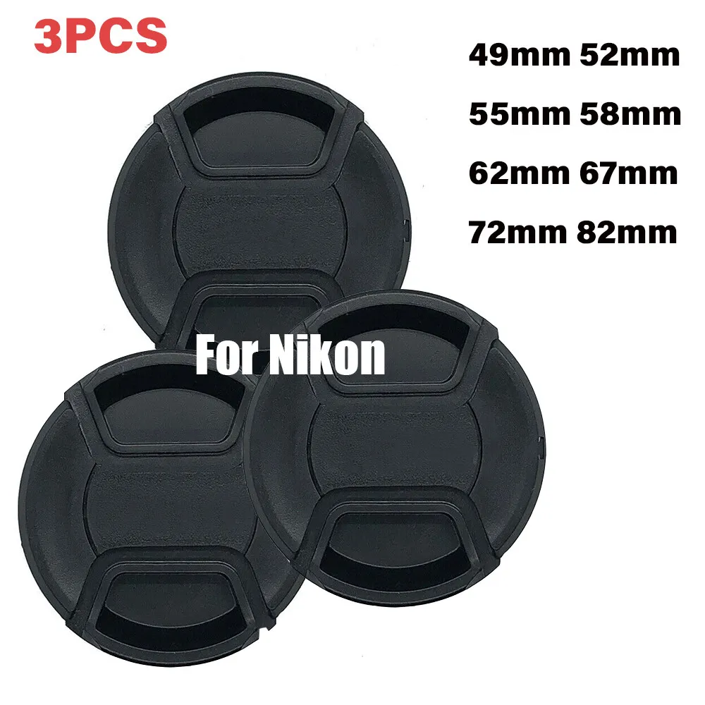 3X Camera Lens Cap Cover for Nikon 49mm/52mm/55mm/58mm/62mm/67mm/72mm/77mm/ 82mm eBay