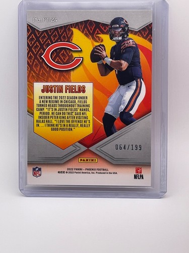2022 Phoenix Justin Fields 🔥Flame Throwers🔥 RED #FT-24-Chicago Bears 💥/199 - Picture 2 of 3
