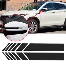 Rearview Mirror Reflect Black Sporty Racing Stripe Stickers Trim Universal Fit