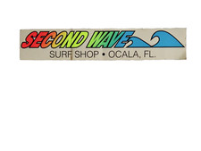 SURF SHOP SECOND WAVE VINTAGE DECAL MULTI COLOR STICKER SURFING FLA neocurio