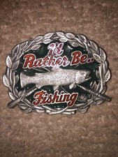 I'D RATHER BE FISHING BELT BUCKLE 1995 GAP BUCKLE