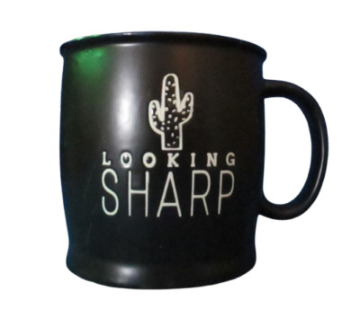 Modern Expressions Looking Sharp Ceramic Coffee/Tea Mug Lg Black 17.58 fl oz