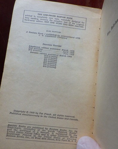Pat Frank ALAS BABYLON 1960 Paperback - Picture 3 of 3