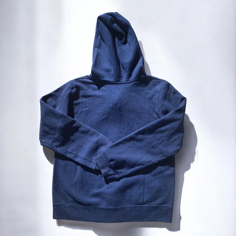 Sudadera con capucha para mujer Prospirit azul lisa cremallera completa algodón talla L corta Foto 3 de 4