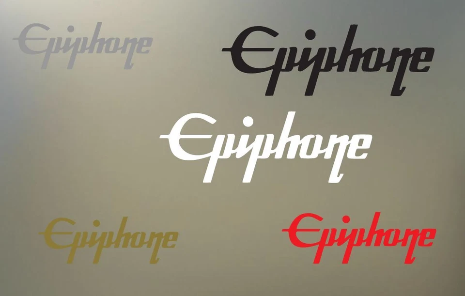 (2) 8" EPIPHONE vinyl Decal sticker any color surface guitar phone gibson S928