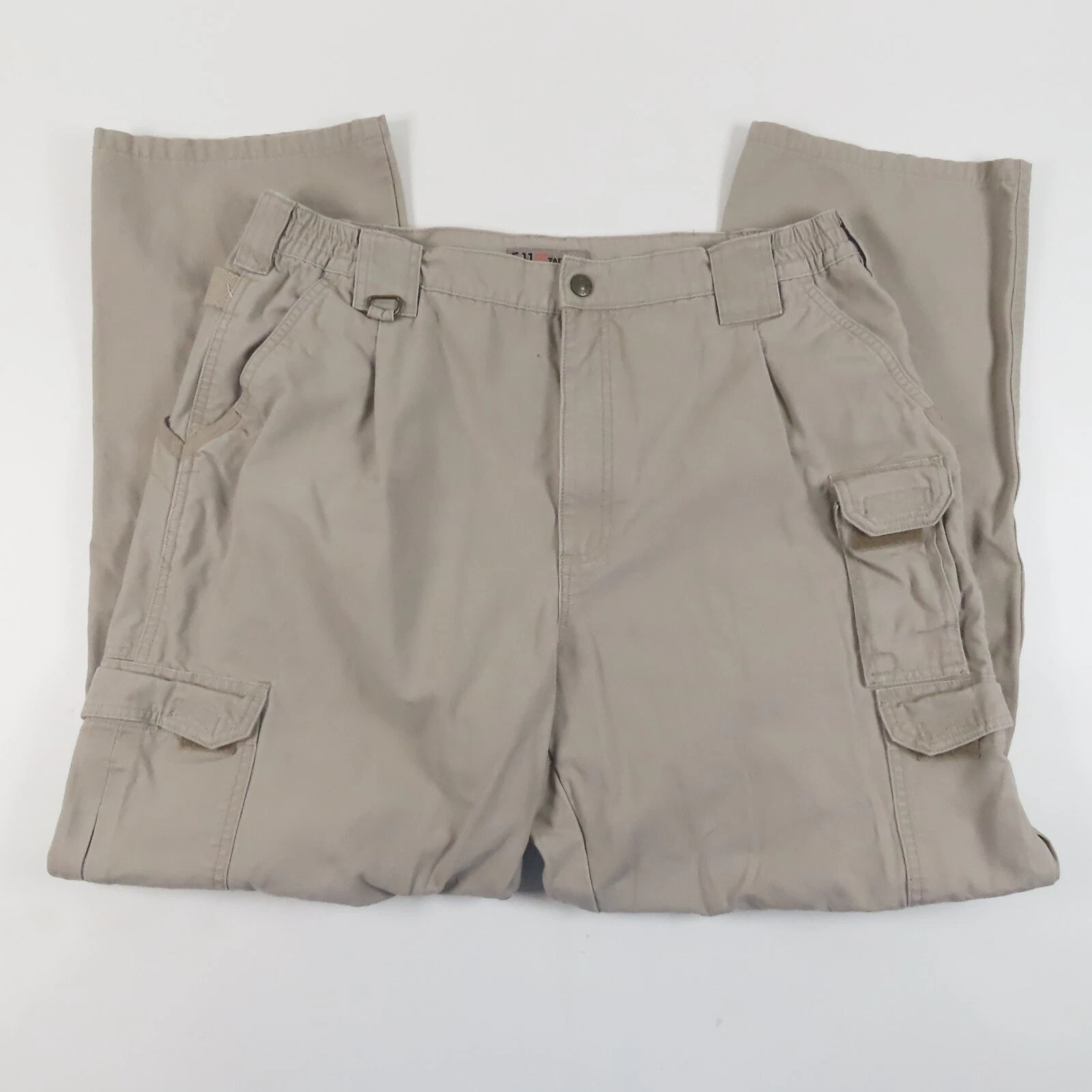5.11 Tactical Series Mens Pants Size 38x32 Cargo Flat Front Tan Pockets