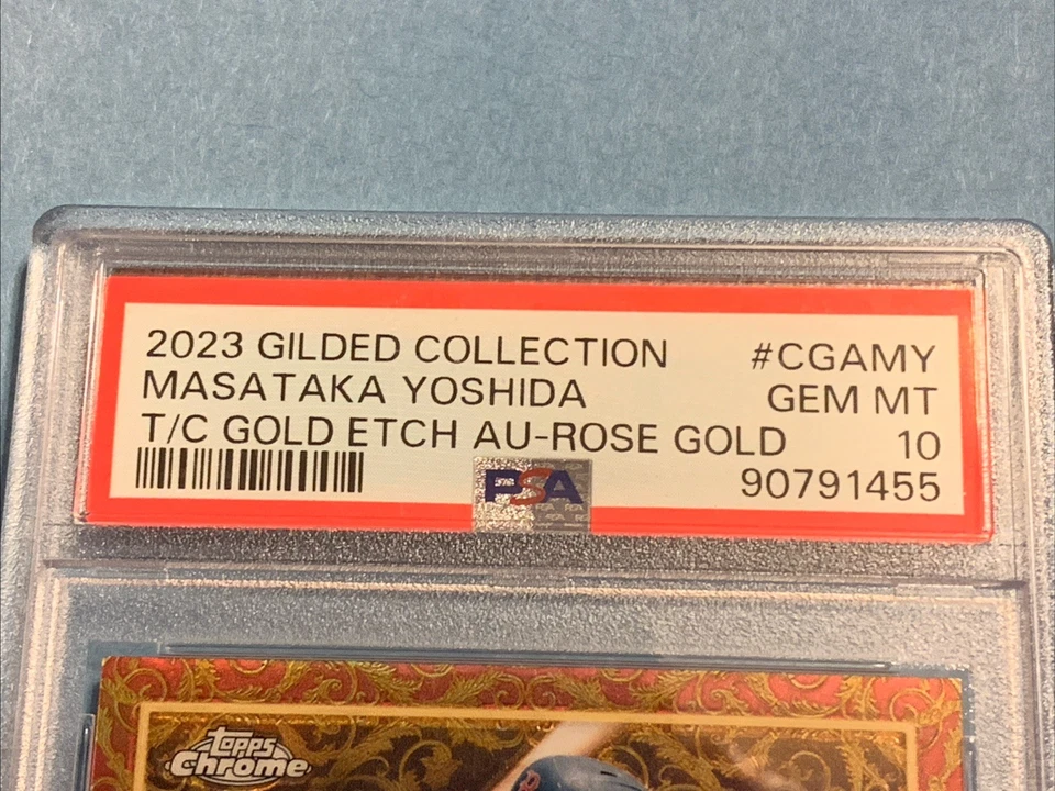 MASATAKA YOSHIDA 2023 TOPPS CHROME GOLD RC AUTO #/25 ROOKIE AUTOGRAPH PSA 10 - Image 3 of 4
